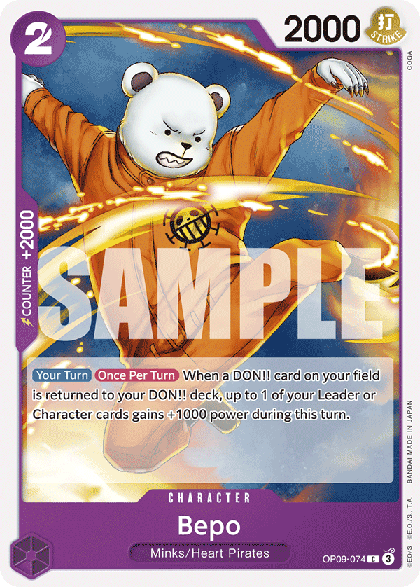 Carte Bepo OP09-074 Common — One Piece TCG OP-09 Emperors in the New World (Bandai)