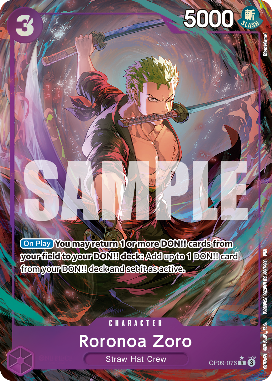 Carte Roronoa Zoro OP09-076_p2 Rare Alt Art — One Piece TCG PRB-02 The Best Vol. 2 (Bandai)