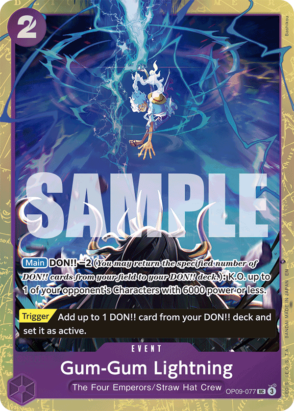 Gum Gum Foudre OP09-077_p2 (Uncommon) — V.3 Alt Art