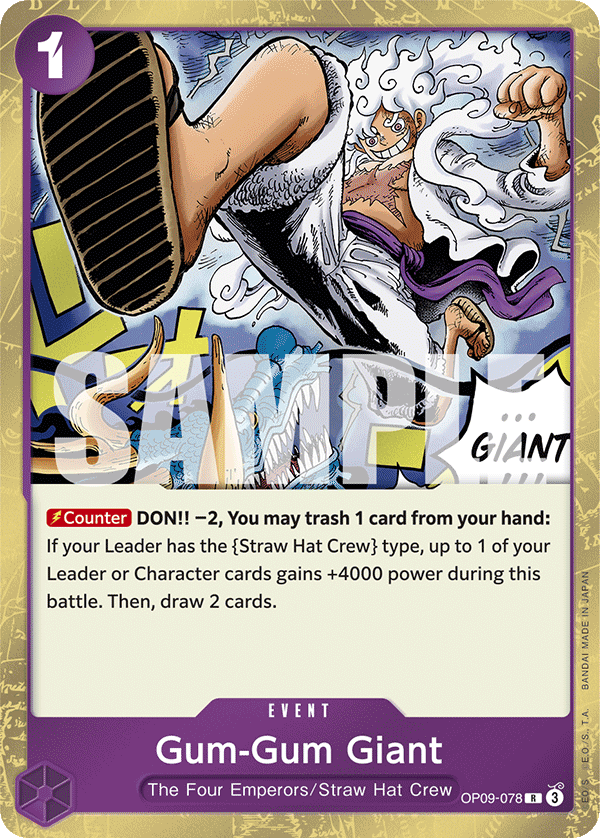 Carte Gum Gum Gigant OP09-078 Rare — One Piece TCG OP-09 Emperors in the New World (Bandai)