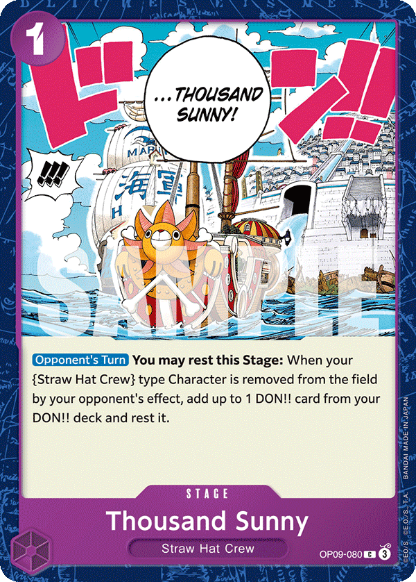 Carte Thousand Sunny OP09-080 Common — One Piece TCG OP-09 Emperors in the New World (Bandai)
