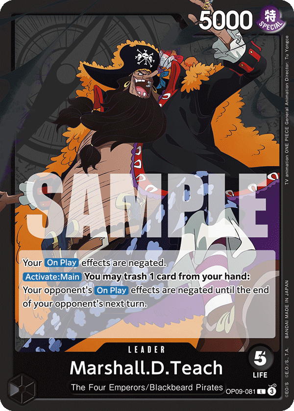 Carte Marshall D. Teach OP09-081 Leader — One Piece TCG OP-09 Emperors in the New World (Bandai)