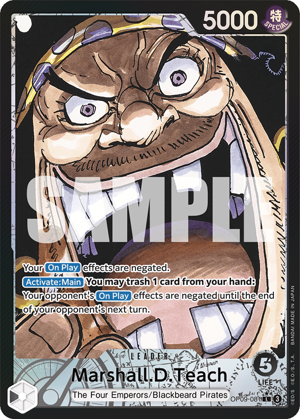 Carte Marshall D. Teach OP09-081_p1 Leader Alt Art — One Piece TCG OP-09 Emperors in the New World (Bandai)