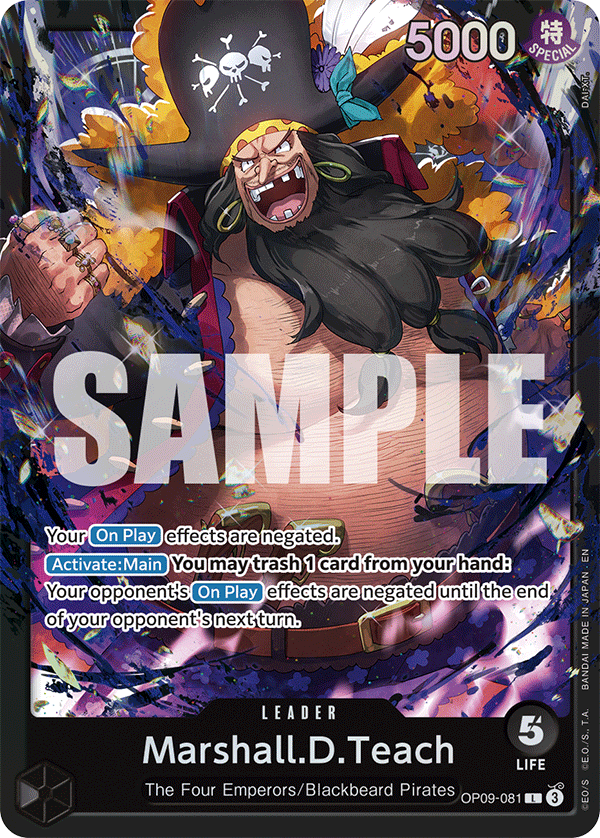 Carte Marshall D. Teach OP09-081_p2 Leader Alt Art — One Piece TCG ST-27 Starter Deck: Black Marshall.D.Teach (Bandai)