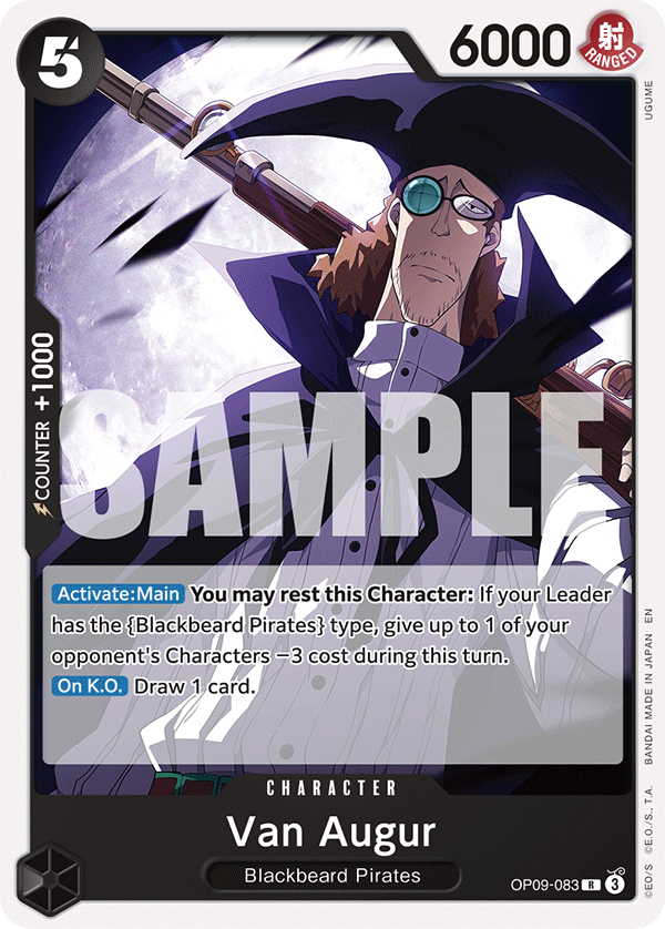 Carte Van Auger OP09-083_r1 Rare Serial — One Piece TCG ST-27 Starter Deck: Black Marshall.D.Teach (Bandai)