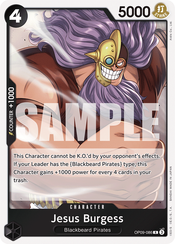 Carte Jesus Burgess OP09-086 Rare — One Piece TCG OP-09 Emperors in the New World (Bandai)
