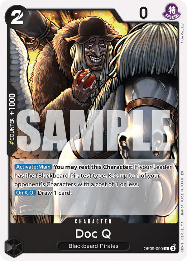 Carte Doc Q OP09-090_r1 Rare Serial — One Piece TCG ST-27 Starter Deck: Black Marshall.D.Teach (Bandai)