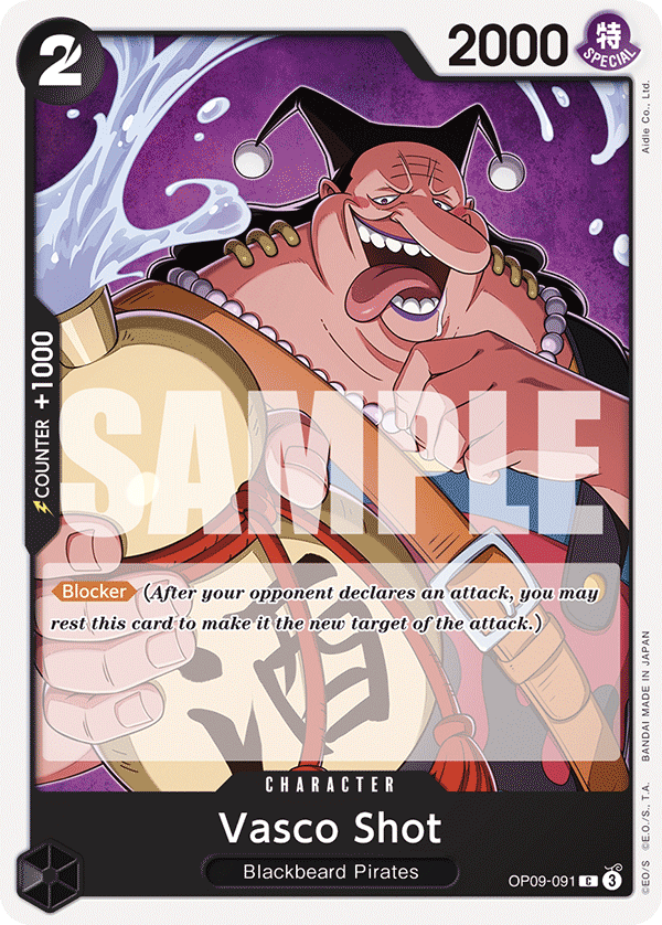 Carte Vasco Shot OP09-091 Common — One Piece TCG OP-09 Emperors in the New World (Bandai)