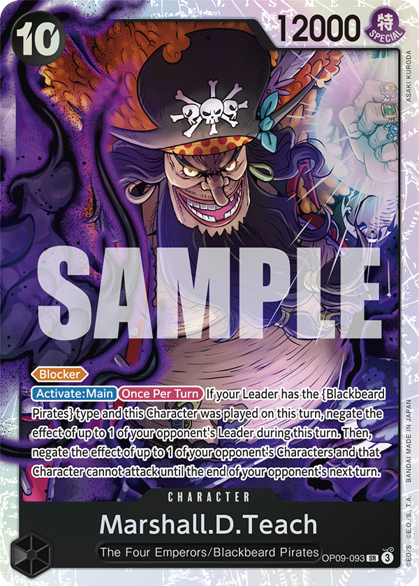 Carte Marshall D. Teach OP09-093 Super Rare — One Piece TCG OP-09 Emperors in the New World (Bandai)