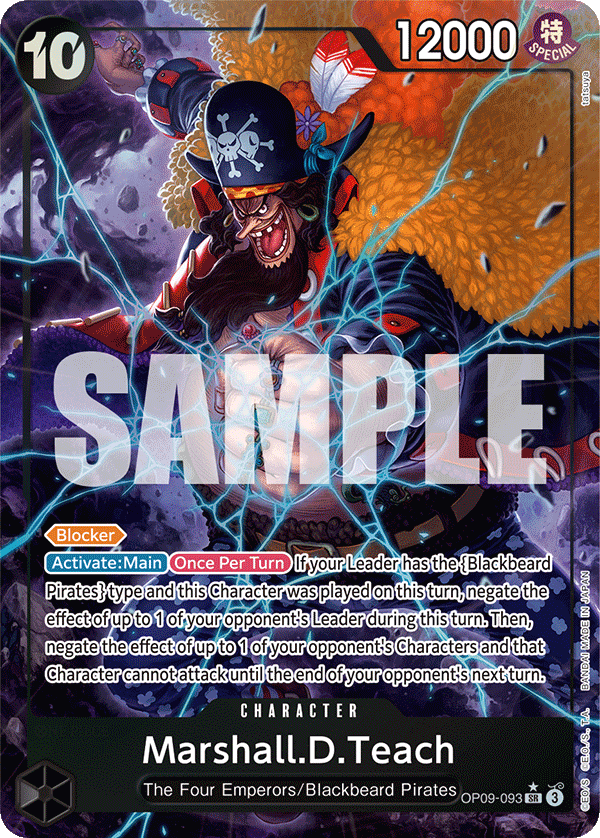 Carte Marshall D. Teach OP09-093_p1 Super Rare Alt Art — One Piece TCG OP-09 Emperors in the New World (Bandai)