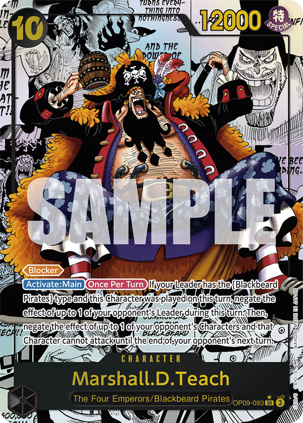 Carte Manga Rare Marshall D. Teach OP09-093_p2 Super Rare — One Piece TCG OP-09 Emperors in the New World (Bandai)