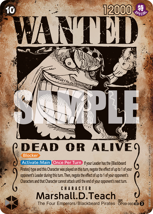 Carte Marshall D. Teach OP09-093_p3 Special Alt Art — One Piece TCG OP-09 Emperors in the New World (Bandai)