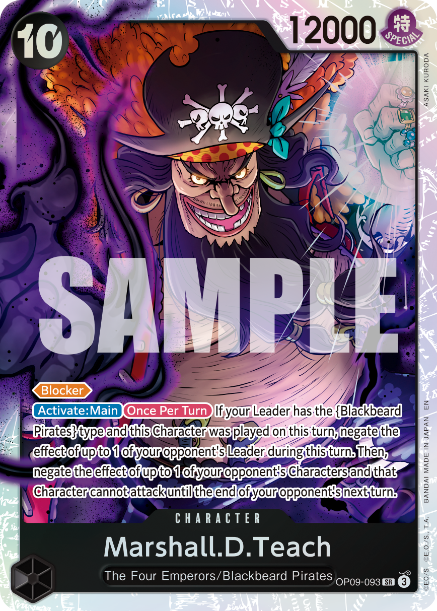 Carte Marshall D. Teach OP09-093_r1 Super Rare Serial — One Piece TCG PRB-02 The Best Vol. 2 (Bandai)
