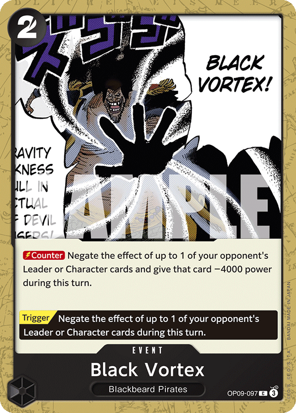 Carte Tourbillon noir OP09-097 Common — One Piece TCG OP-09 Emperors in the New World (Bandai)