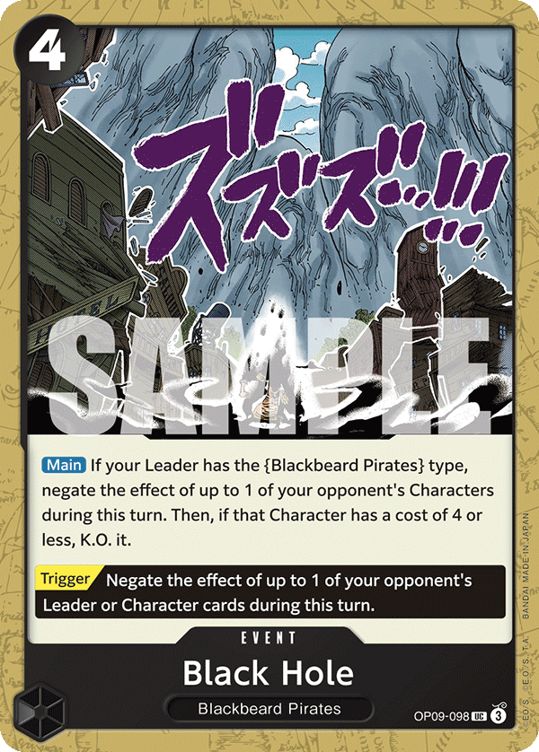 Carte Black Hole OP09-098 Uncommon — One Piece TCG OP-09 Emperors in the New World (Bandai)