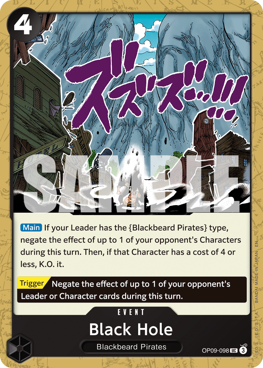 Carte Black Hole OP09-098_r1 Uncommon Serial — One Piece TCG PRB-02 The Best Vol. 2 (Bandai)