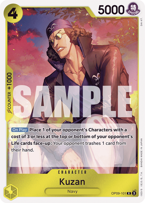 Carte Kuzan OP09-101 Rare — One Piece TCG OP-09 (Bandai)