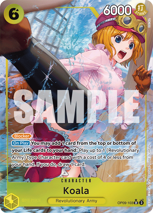 Carte Koala OP09-103_p1 Super Rare Alt Art — One Piece TCG OP-09 Emperors in the New World (Bandai)
