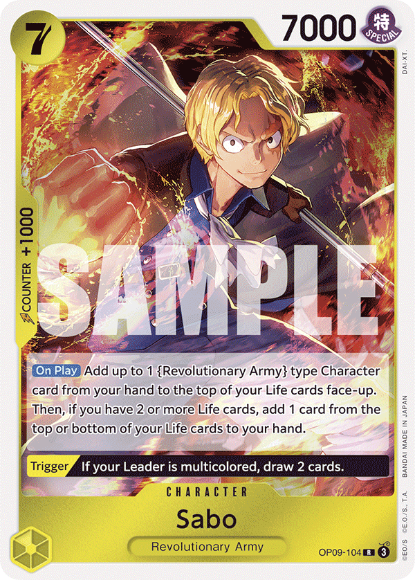Carte Sabo OP09-104 Rare — One Piece TCG OP-09 Emperors in the New World (Bandai)