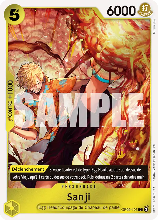 Carte Sanji OP09-105_p1 Common — One Piece TCG OP-09 (Bandai)