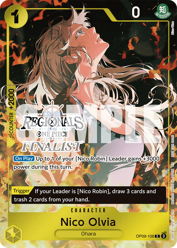 Carte Nico Olvia OP09-106_p5 Common Alt Art — One Piece TCG PROMO-OP-09 Promos: Emperors in the New World (Bandai)