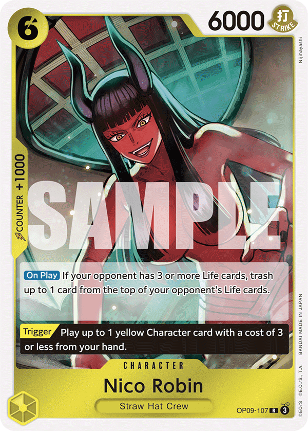 Carte Nico Robin OP09-107 Rare — One Piece TCG OP-09 Emperors in the New World (Bandai)