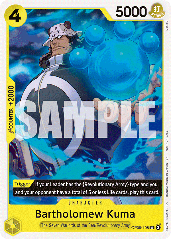 Bartholomew Kuma OP09-108_p1 (Uncommon) — V.2 Alt Art