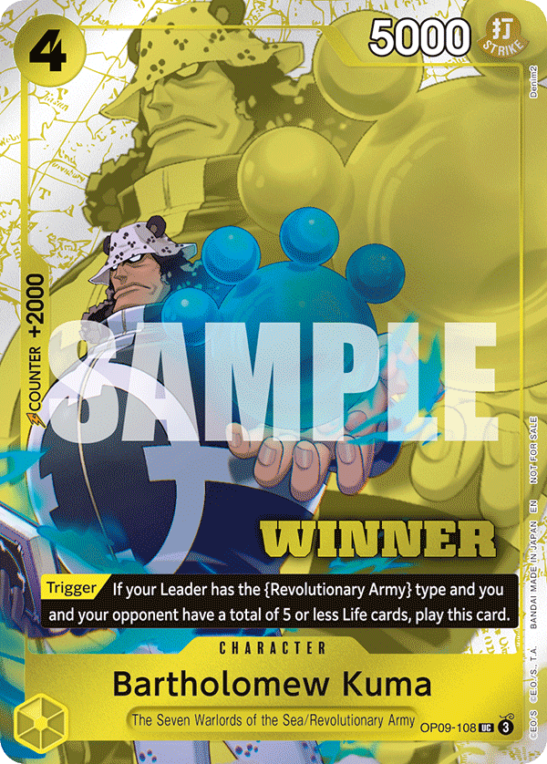 Bartholomew Kuma OP09-108_p2 (Uncommon) — V.3 Alt Art