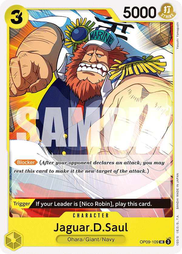 Carte Haguar D. Sauro OP09-109 Uncommon — One Piece TCG OP-09 Emperors in the New World (Bandai)