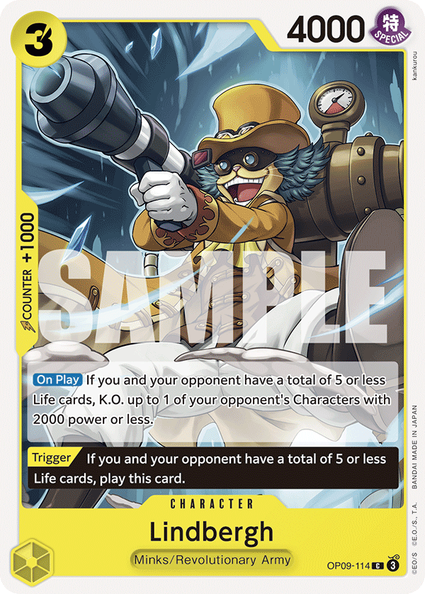 Carte Lindbergh OP09-114 Common — One Piece TCG OP-09 Emperors in the New World (Bandai)
