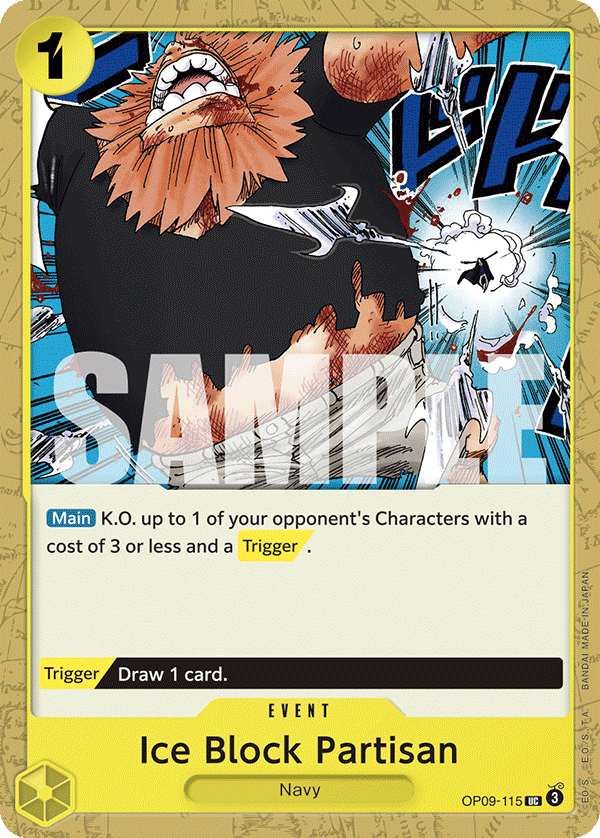Carte Ice Block Partisan OP09-115 Uncommon — One Piece TCG OP-09 Emperors in the New World (Bandai)