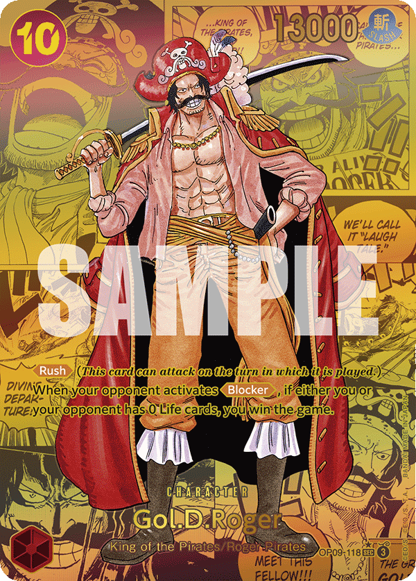 Carte Manga Rare Gol D. Roger OP09-118_p2 Secret Rare — One Piece TCG OP-09 Emperors in the New World (Bandai)