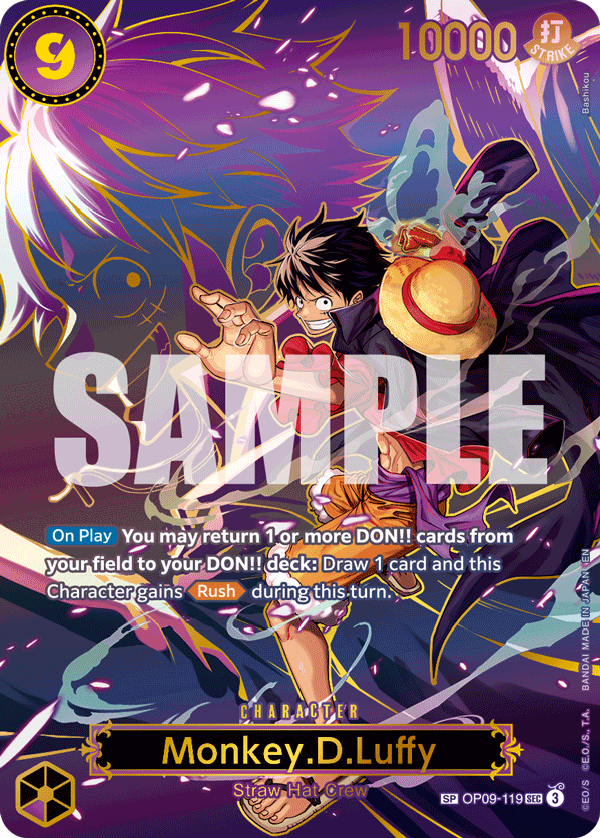 Carte Monkey D. Luffy OP09-119_p3 Special Alt Art — One Piece TCG OP-13 Carrying on His Will (Bandai)