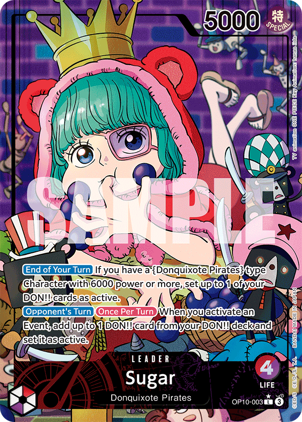 Carte Sugar OP10-003_p1 Leader Alt Art — One Piece TCG OP-10 Royal Blood (Bandai)