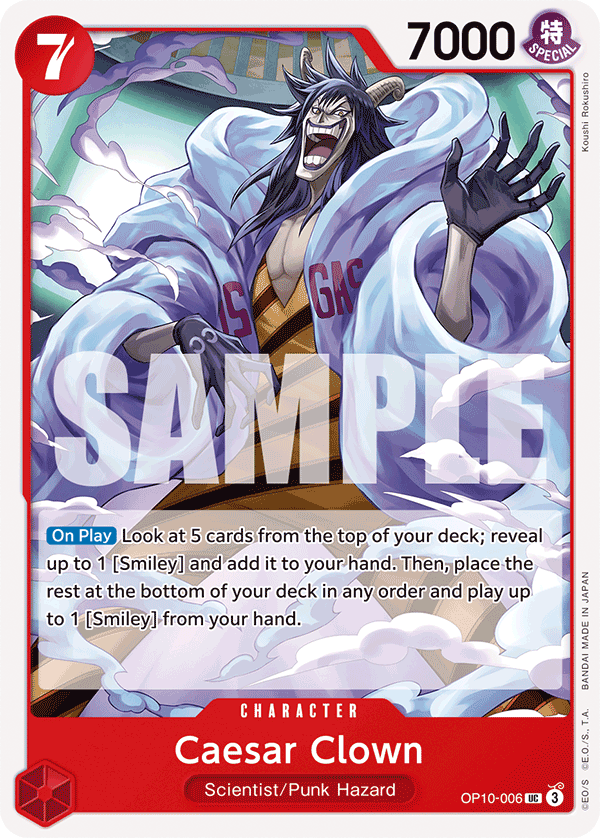 Carte César Clown OP10-006 Uncommon — One Piece TCG OP-10 Royal Blood (Bandai)
