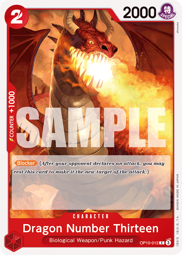 Carte Dragon numéro treize OP10-012 Common — One Piece TCG OP-10 Royal Blood (Bandai)