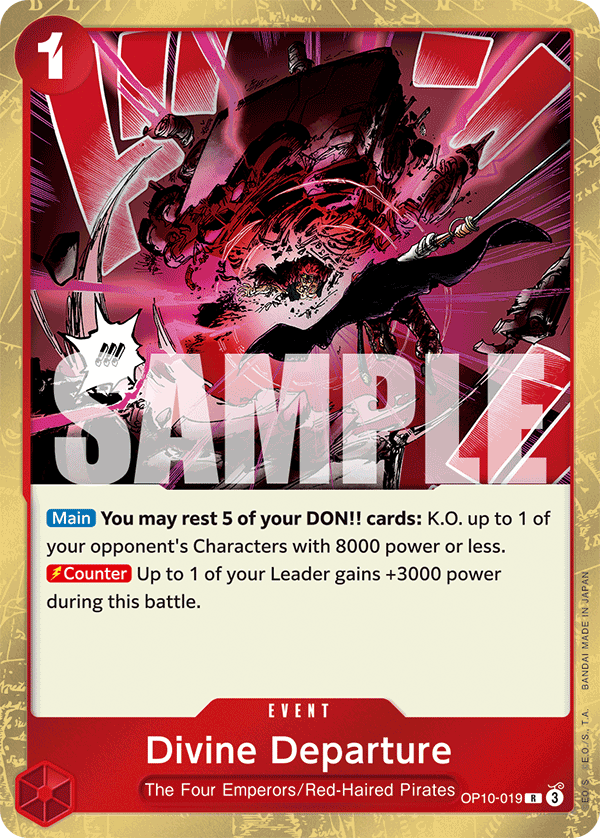 Carte Trépas divin OP10-019 Rare — One Piece TCG OP-10 Royal Blood (Bandai)