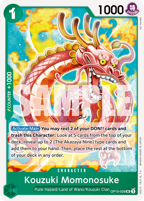 Carte Momonosuké Kozuki OP10-028 Uncommon — One Piece TCG OP-10 Royal Blood (Bandai)