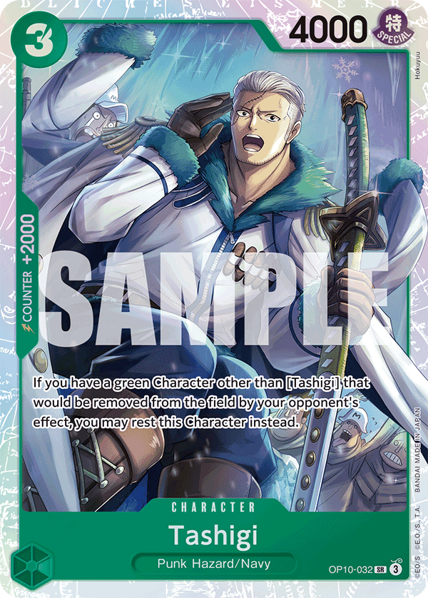 Carte Tashigi OP10-032 Super Rare — One Piece TCG OP-10 Royal Blood (Bandai)