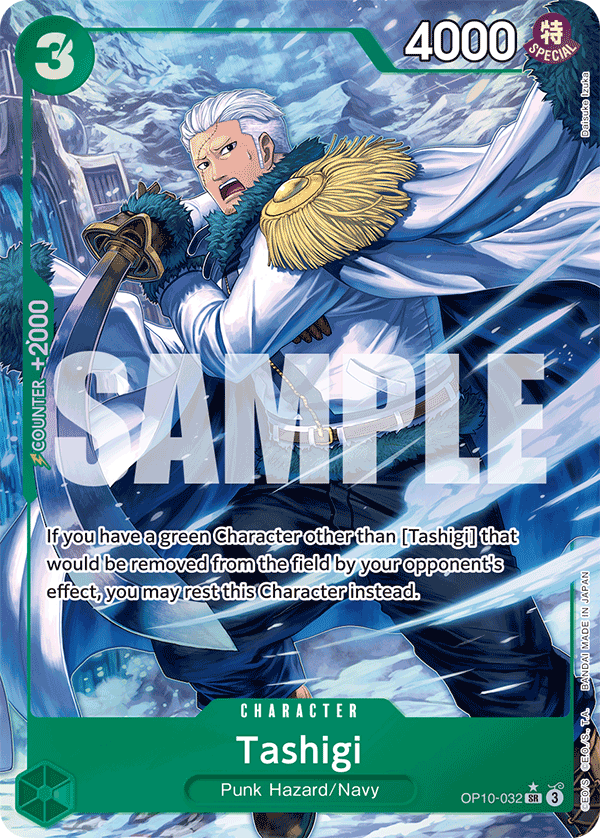 Carte Tashigi OP10-032_p1 Super Rare Alt Art — One Piece TCG OP-10 Royal Blood (Bandai)