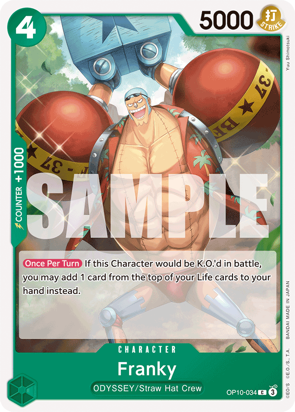 Carte Franky OP10-034 Common — One Piece TCG OP-10 Royal Blood (Bandai)