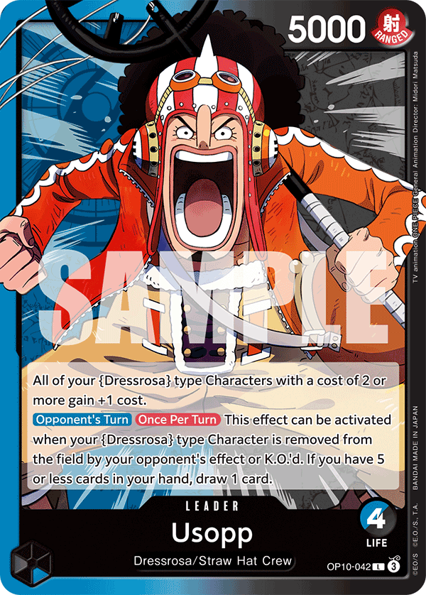 Carte Usopp OP10-042 Leader — One Piece TCG OP-10 (Bandai)