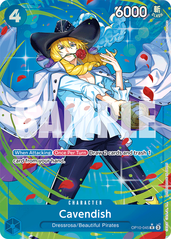 Carte Cavendish OP10-045_p1 Rare Alt Art — One Piece TCG OP-10 Royal Blood (Bandai)