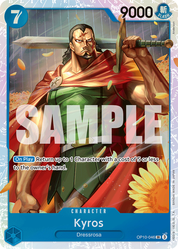 Carte Kyros OP10-046 Super Rare — One Piece TCG OP-10 Royal Blood (Bandai)