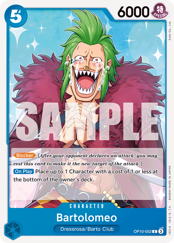 Carte Bartolomeo OP10-052 Common — One Piece TCG OP-10 Royal Blood (Bandai)