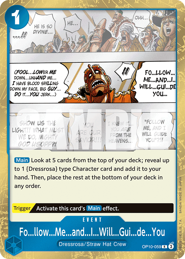 Carte Laissez-moi... vous... montrer... le chemin !! OP10-059 Rare — One Piece TCG OP-10 Royal Blood (Bandai)