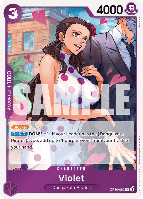 Carte Violette OP10-062 Rare — One Piece TCG OP-10 Royal Blood (Bandai)