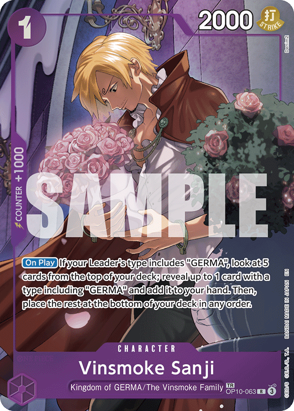 Carte Vinsmoke Sanji OP10-063_p1 Treasure Rare — One Piece TCG OP-12 (Bandai)