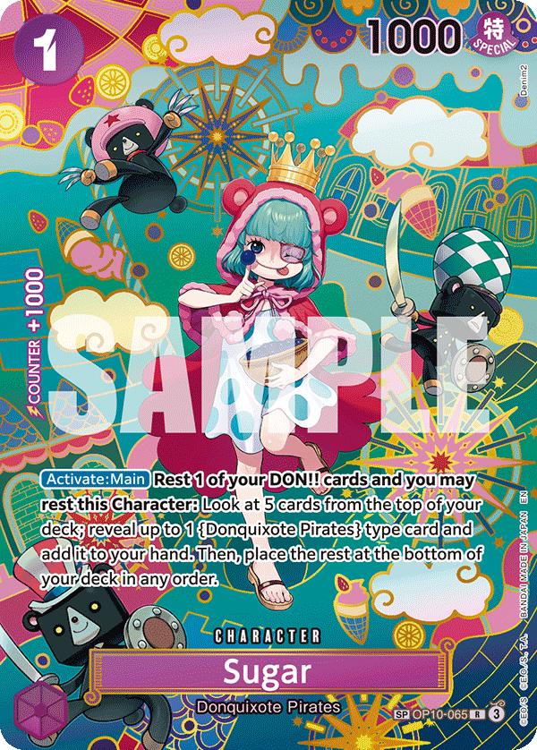 Carte Sugar OP10-065_p1 Special Alt Art — One Piece TCG OP14-EB04 The Azure Sea's Seven (Bandai)