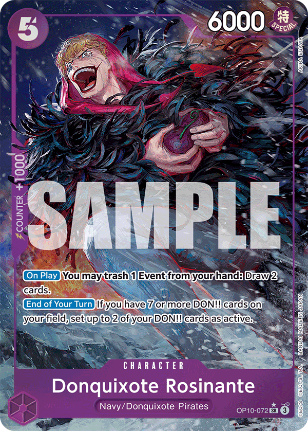 Carte Don Quijote Rosinante OP10-072_p1 Super Rare Alt Art — One Piece TCG OP-10 Royal Blood (Bandai)